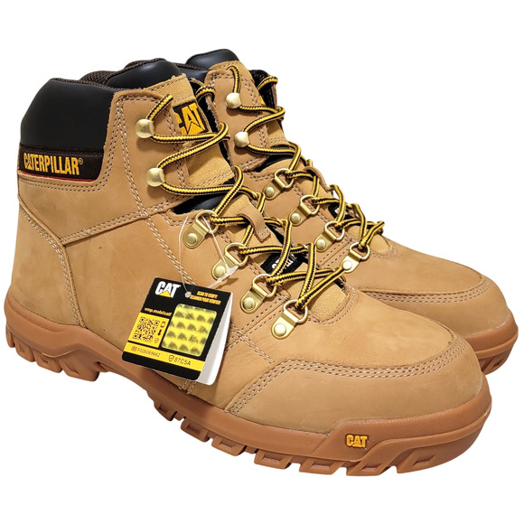 CAT Men Outline ST Steel Toe Construction Work Boots Size US 10.5M Honey Reset - Picture 2 of 6